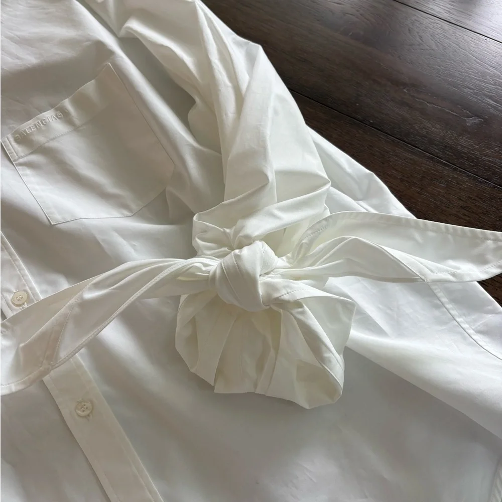 Balenciaga Knotted Cuff Blouse NWT - Picture 6 of 13